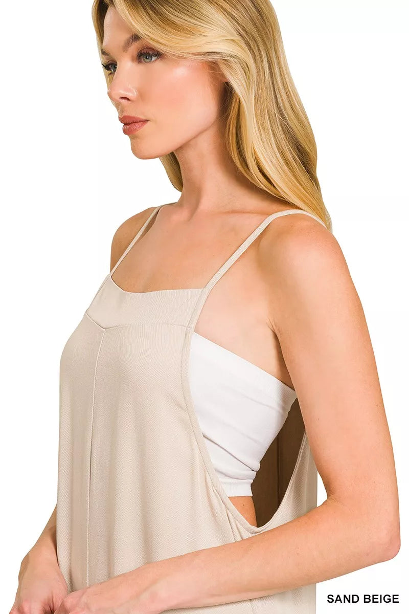 Zenana Rayon Woven Wide Leg Jumpsuit