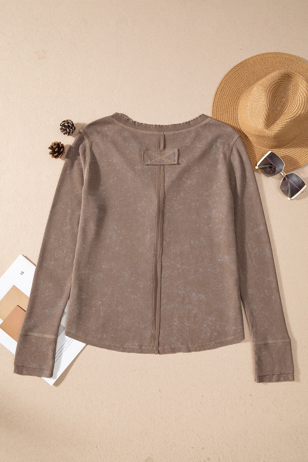 Button Detail Long Sleeve Top
