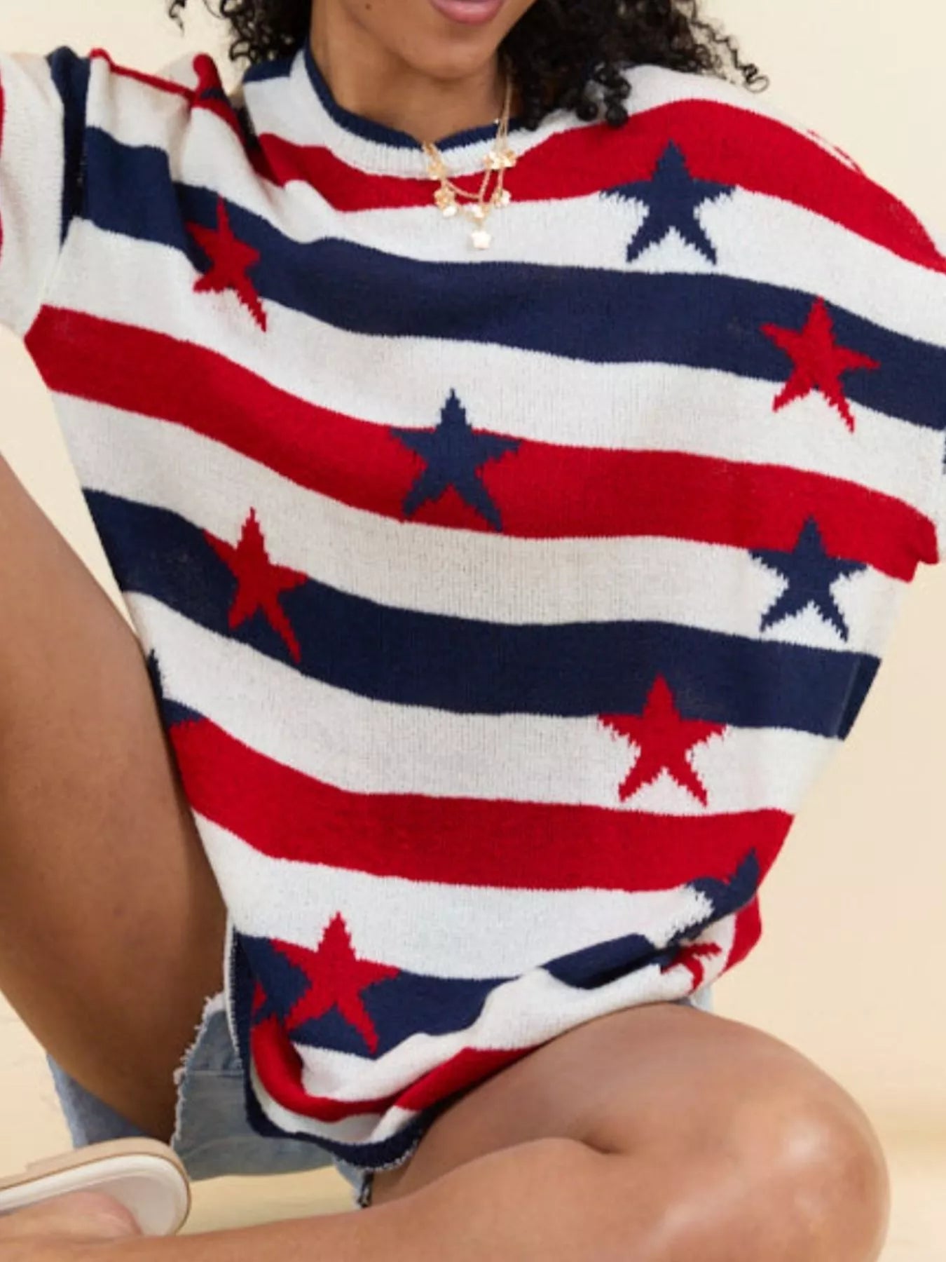 Stars and Stripes Long Sleeve Sweater