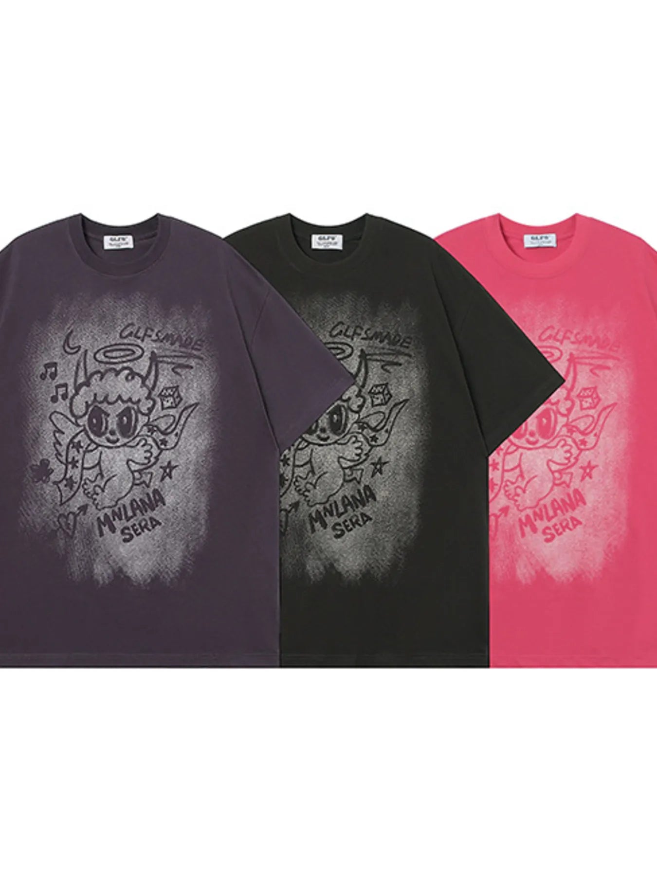 Men's Cartoon Character Graphic Oversized T-Shirt