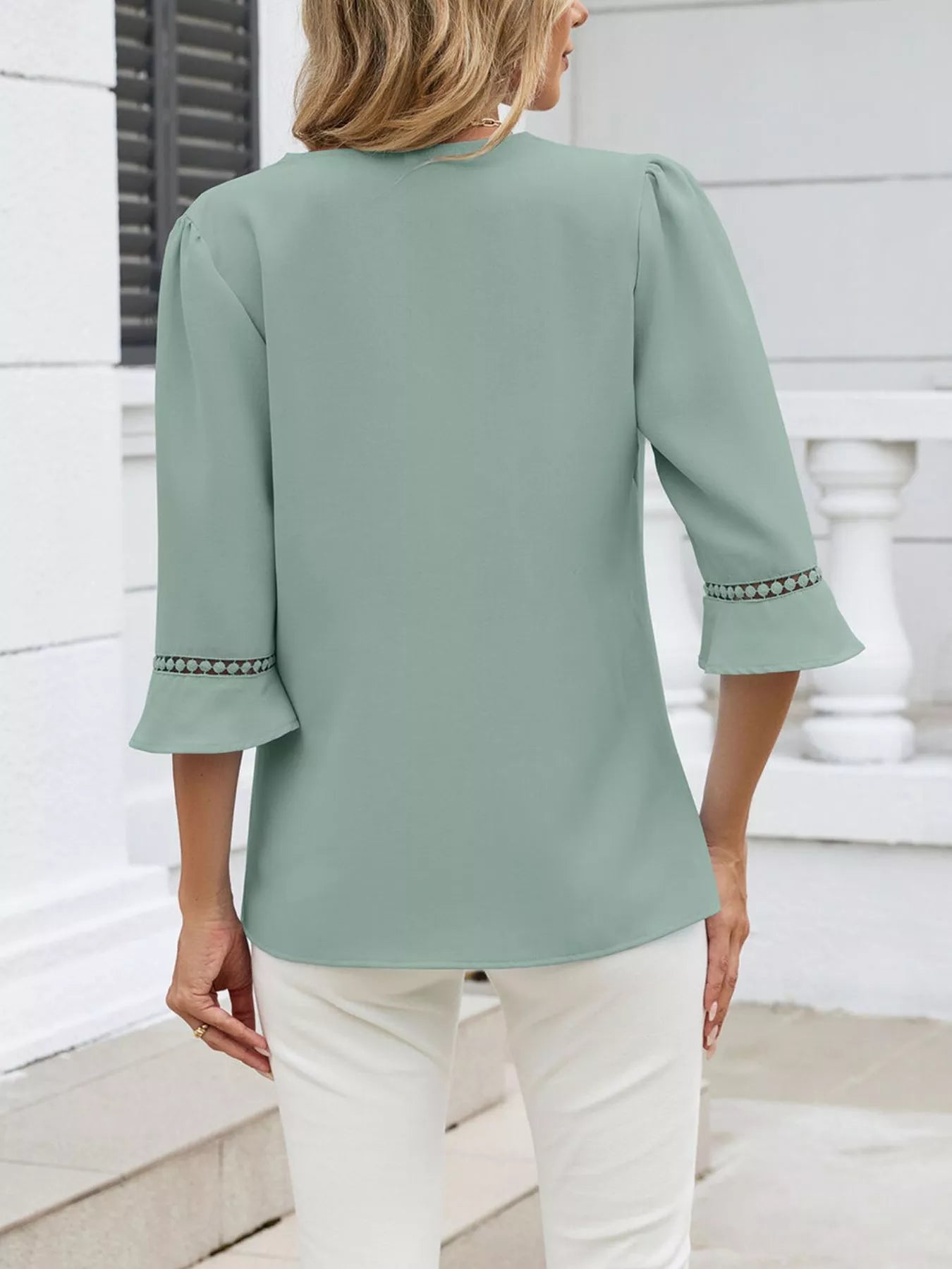 V-Neck 3/4 Sleeve Blouse