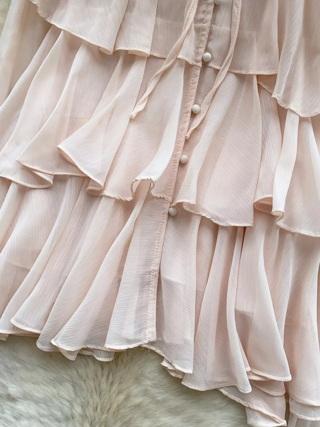 Ruffle Tiered Chiffon Blouse