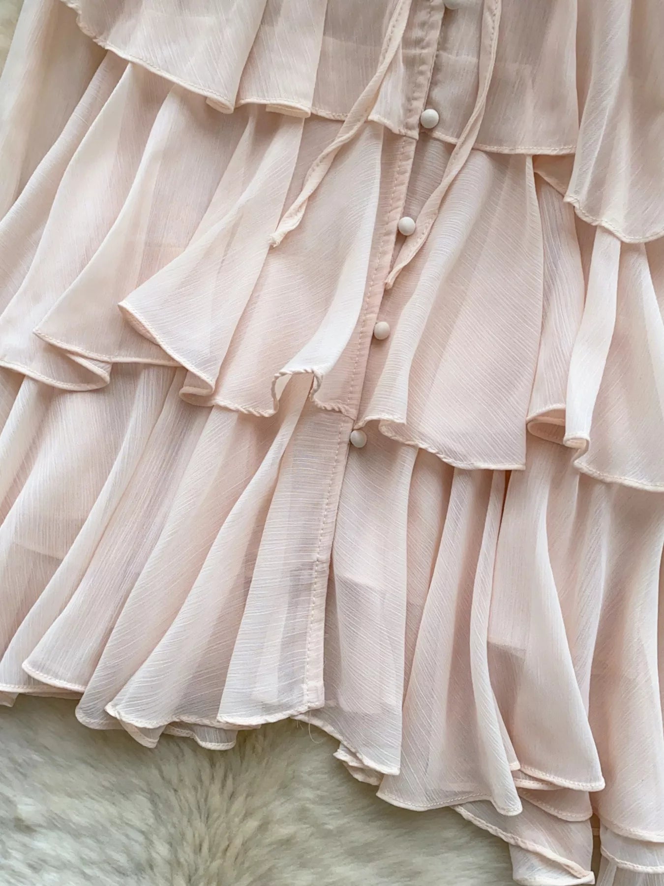 Ruffle Tiered Chiffon Blouse