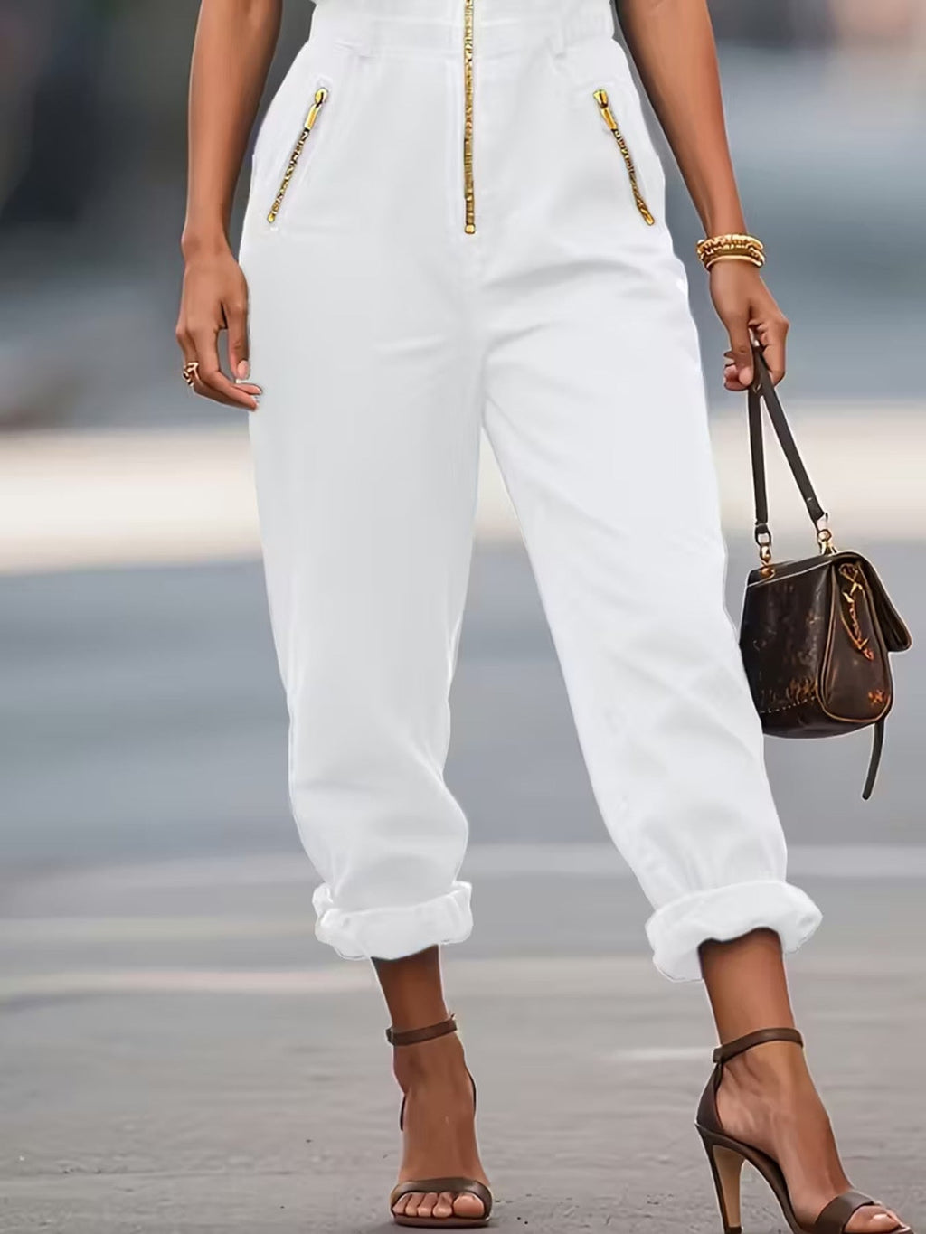 Sleeveless Zip-Up Jumpsuit