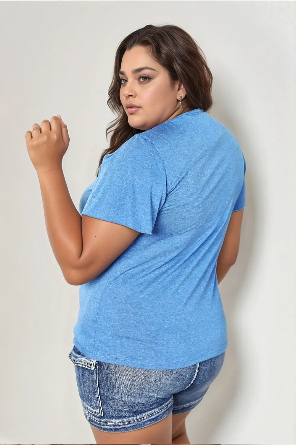 Double Take Ruched V-Neck Short Sleeve T-Shirt