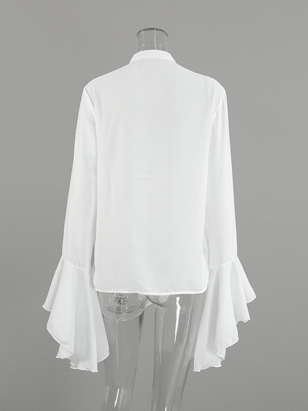 Ruffle Trim Flounce Sleeve Blouse