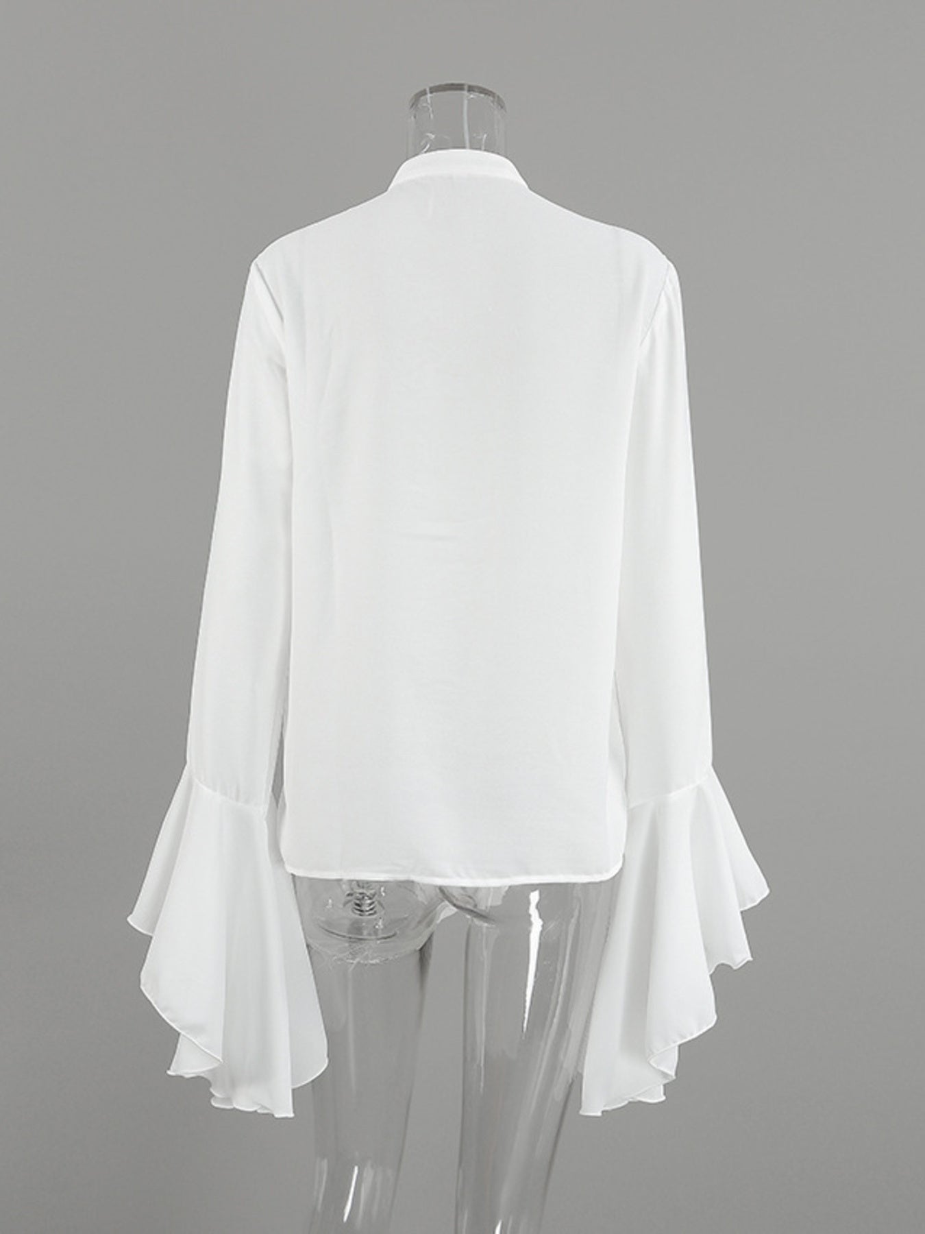 Ruffle Trim Flounce Sleeve Blouse