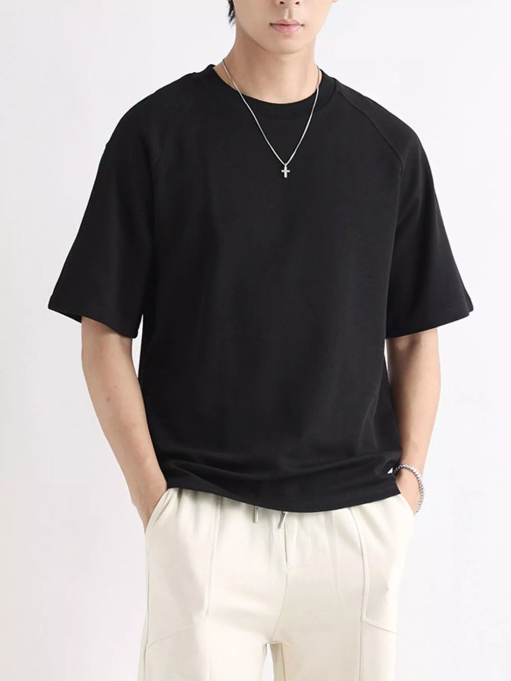 Men's Plus Size Relaxed Fit Solid Color T-Shirt