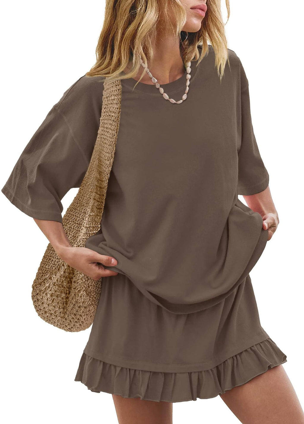 Round Neck Half Sleeve Tee and Skirt Set