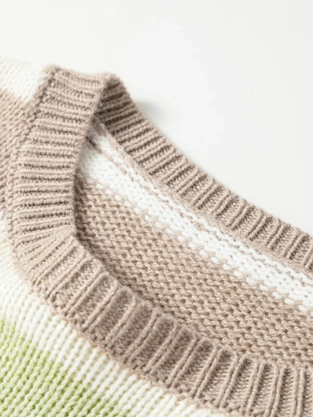 Multicolour Stripe Drop Shoulder Crew Neck Sweater