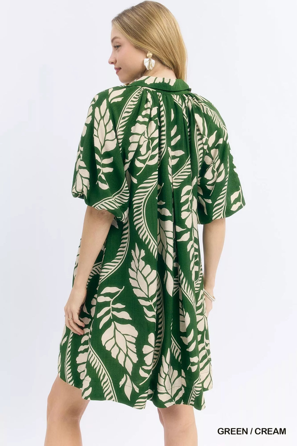 Umgee Leafy Ogee Print Mini Dress