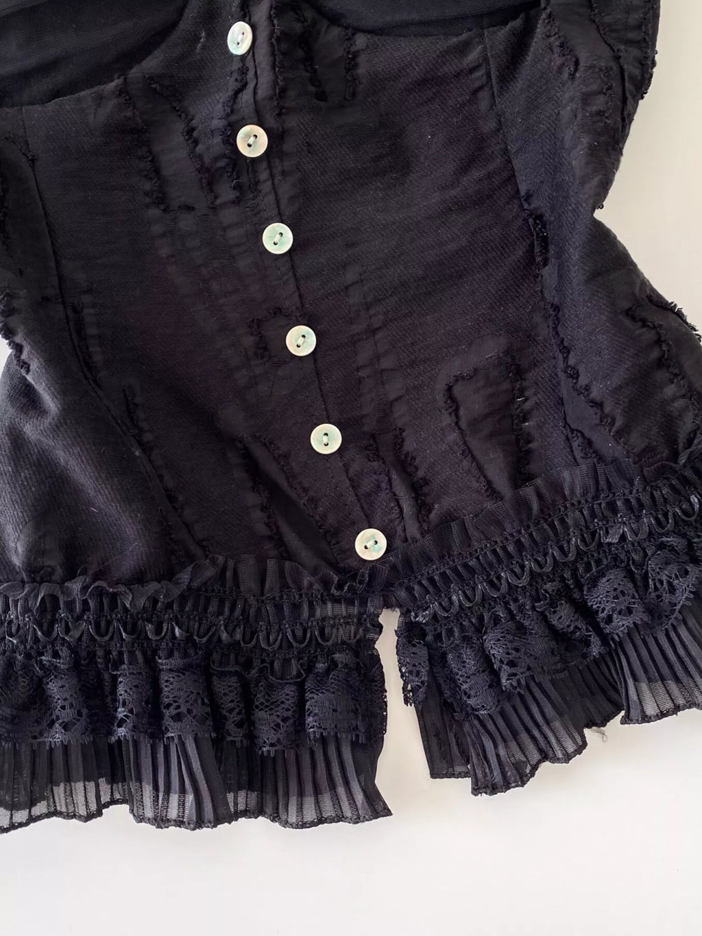 Lace Trimmed Ruffled Hem Tank