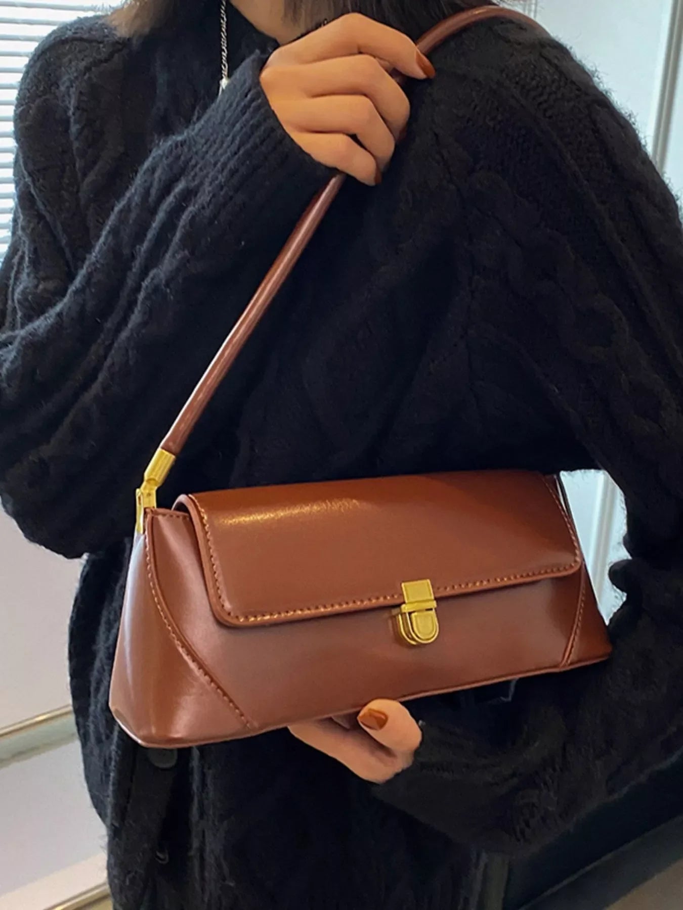 Leather Flap Shoulder Bag