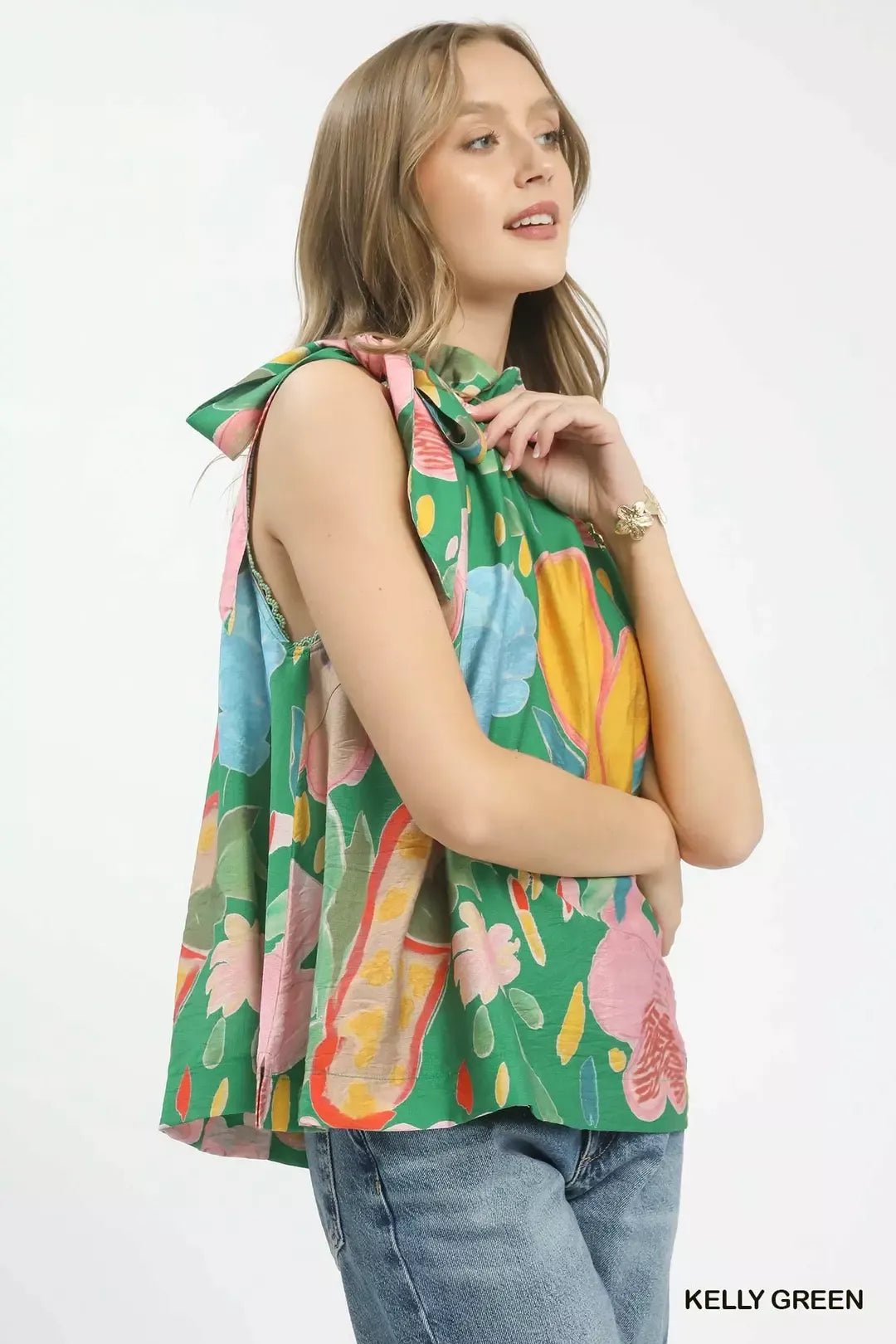 Umgee Multi-Color Floral Halter Neck Boho Top
