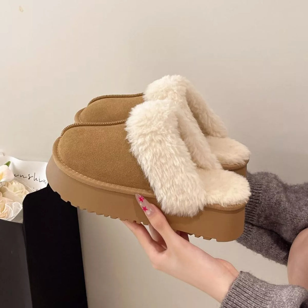 Round Toe Platform Slippers