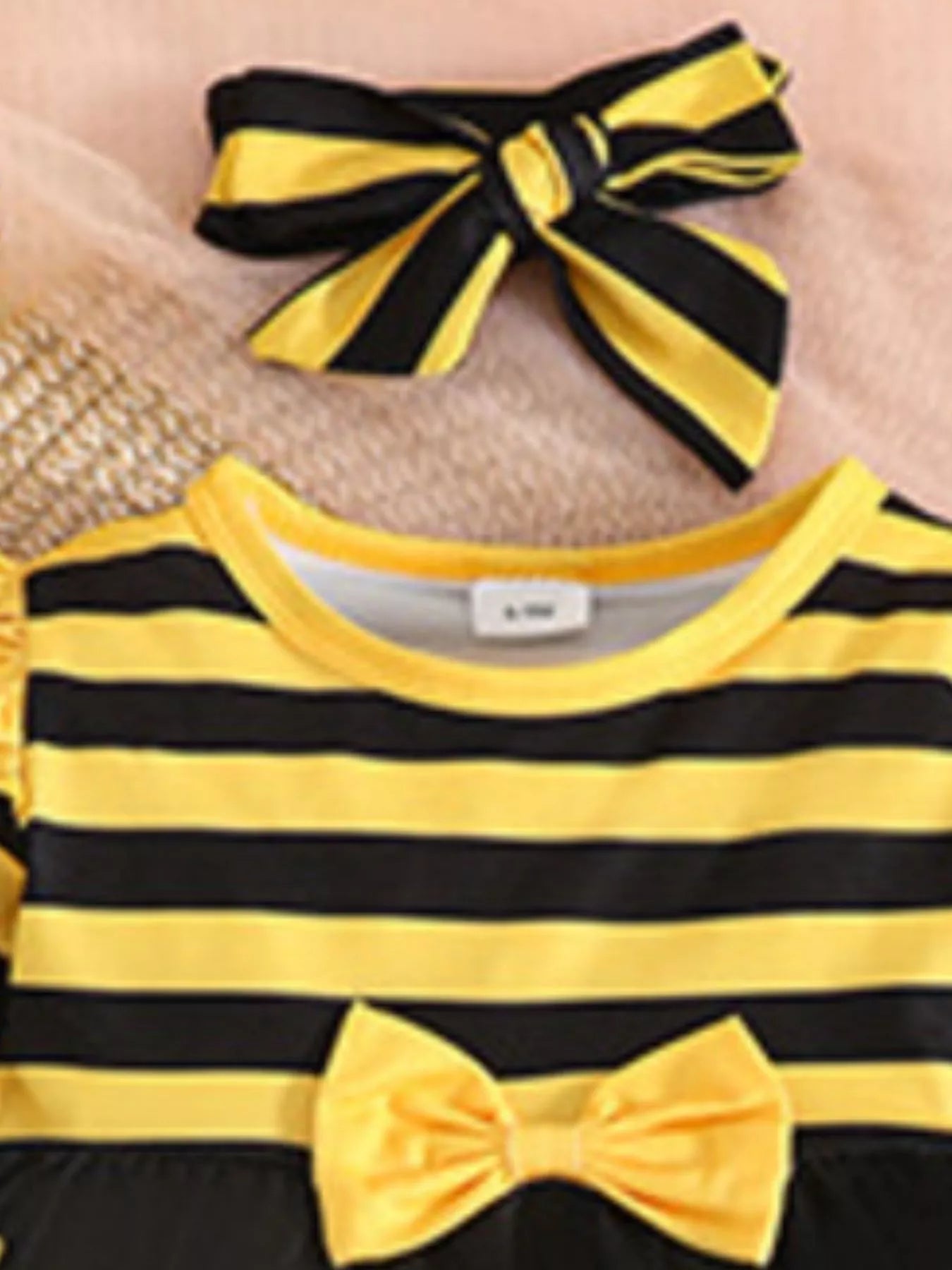 Children's Ladybug Print Ruffle Trim Top and Pants Set