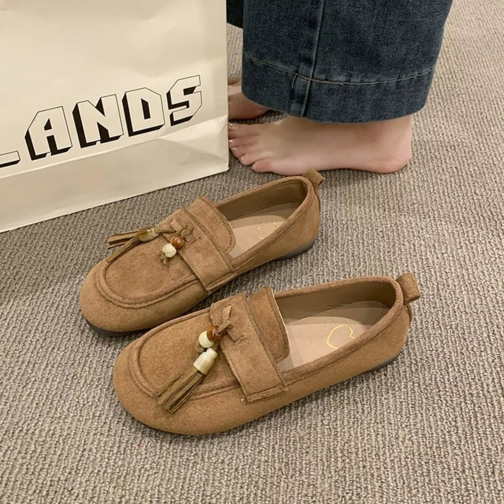 Tassel Round Toe Slip-Ons