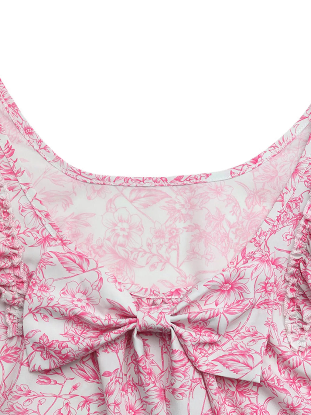 Floral Print Ruffle Sleeve Blouse