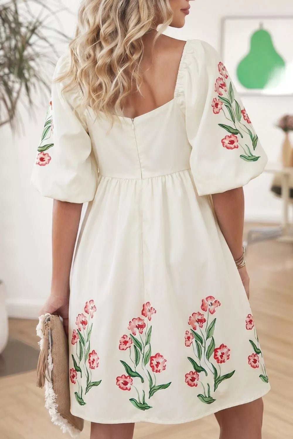 Floral Puff Sleeve Babydoll Dress