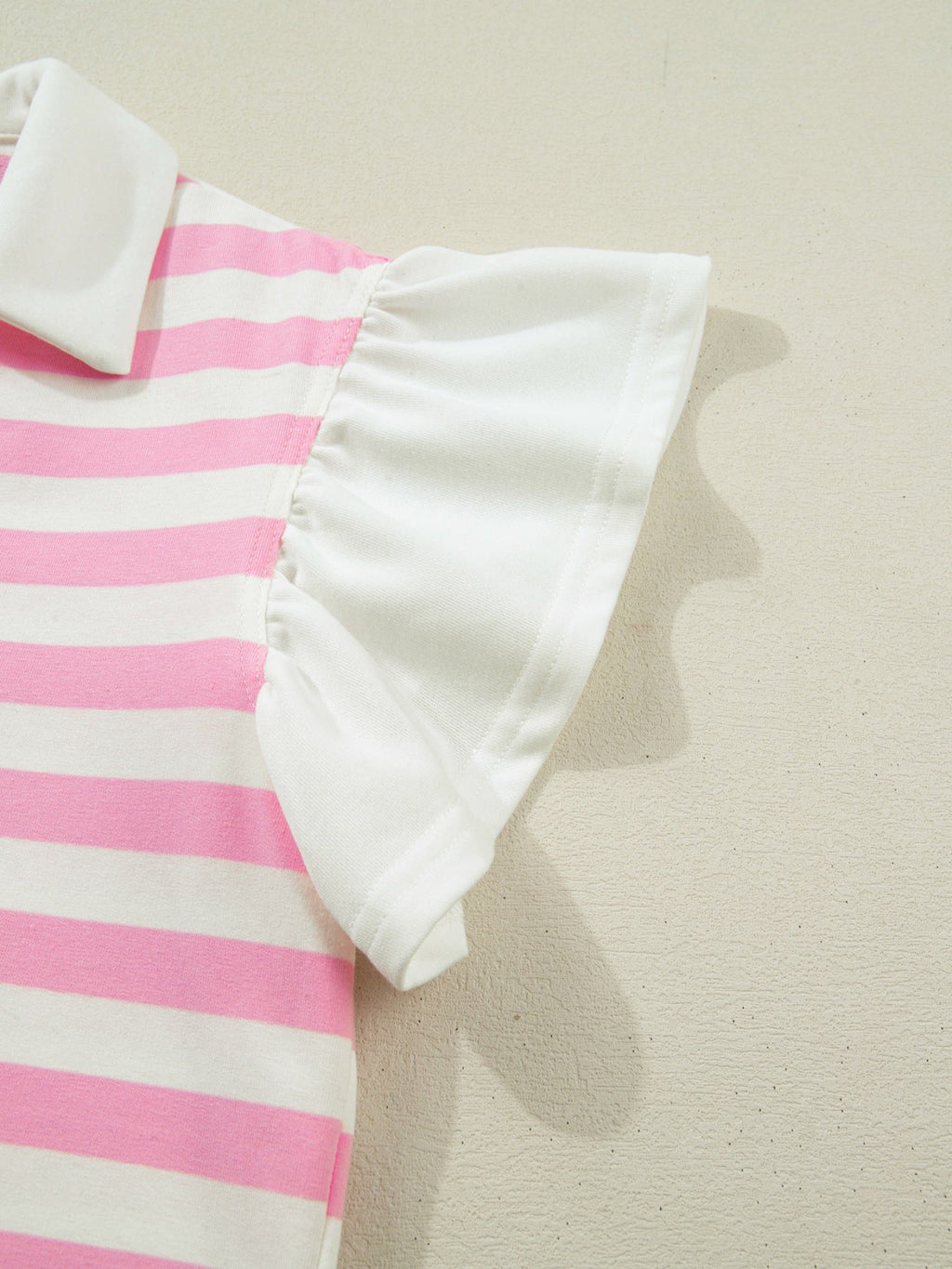 Striped Ruffled Sleeve Blouse