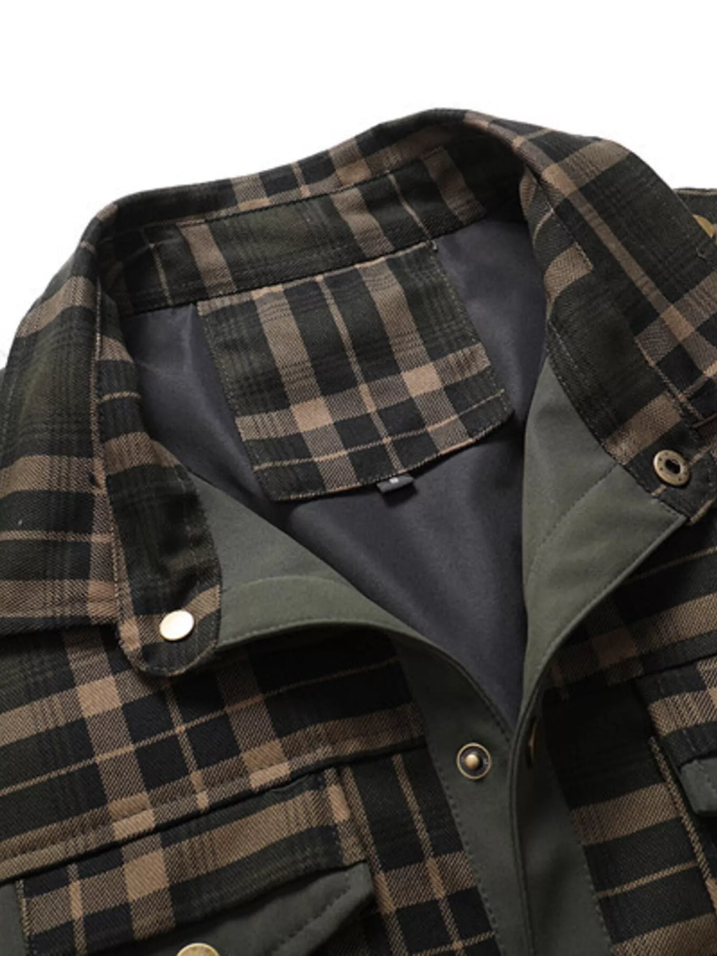 Men's Full Size Button Up Long Sleeve Plaid Shirt Plus Size