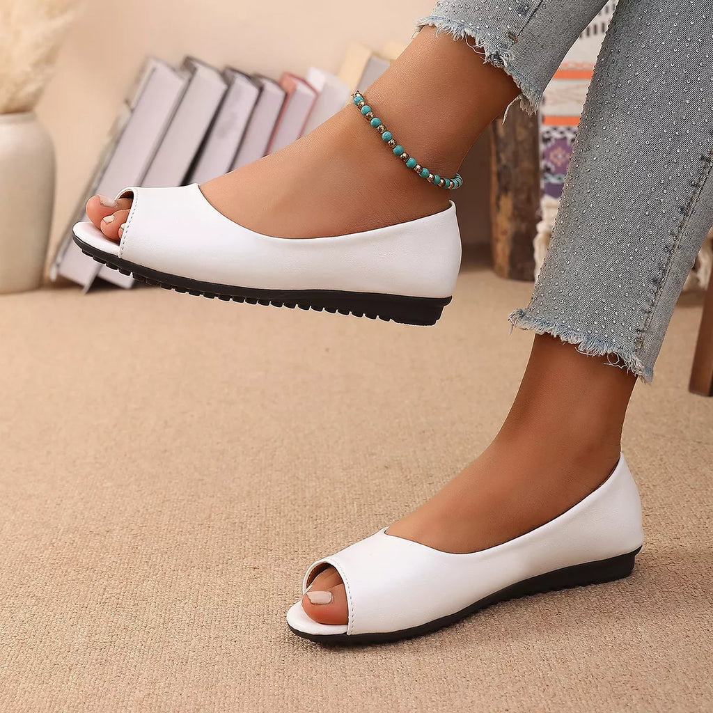 Peep Toe Flats Sandals