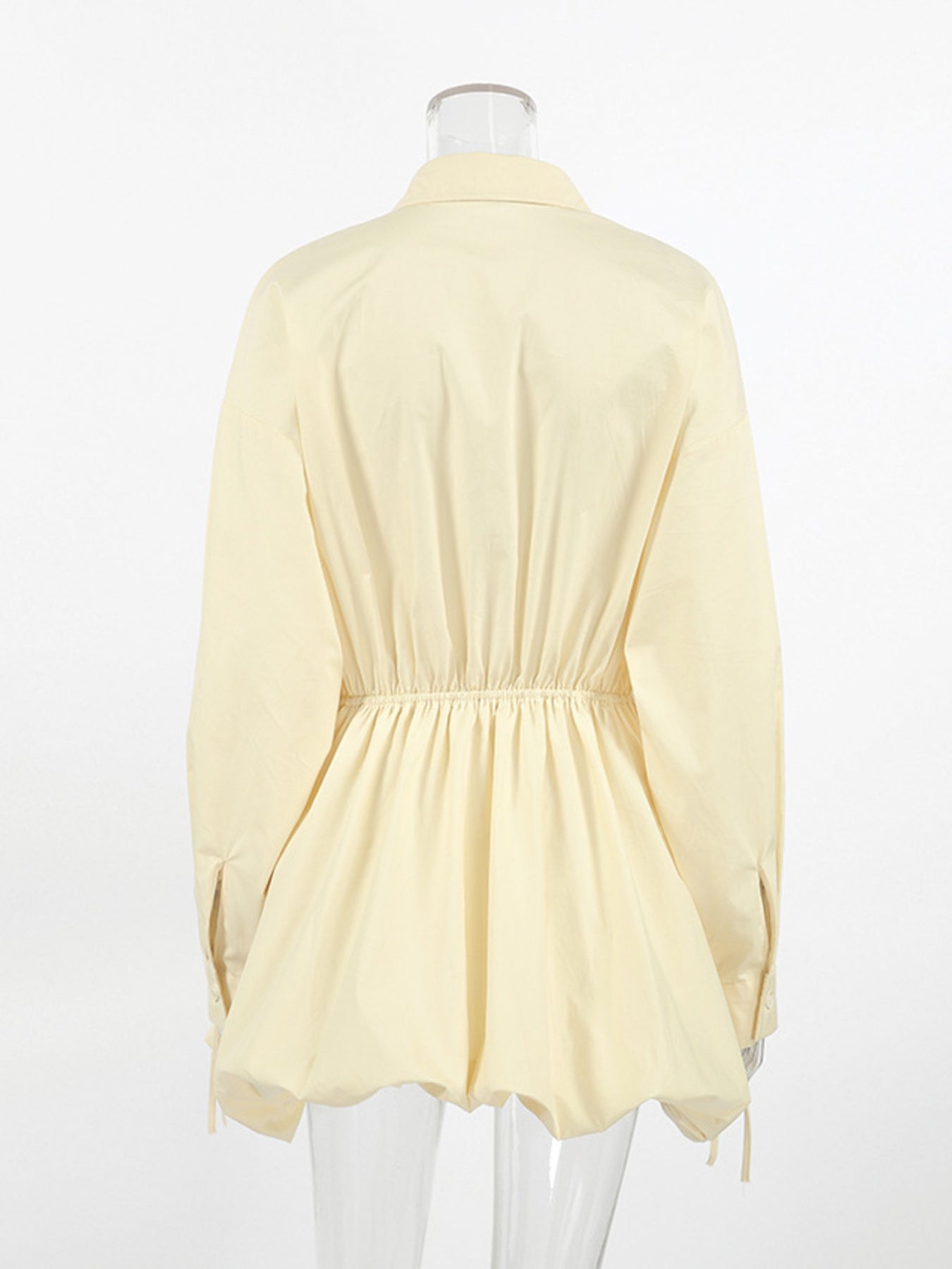 Button Front Bubble Hem Dress