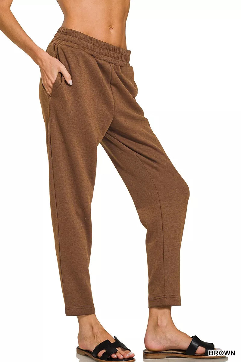 Zenana Scuba Capri Sweatpants with Pocket