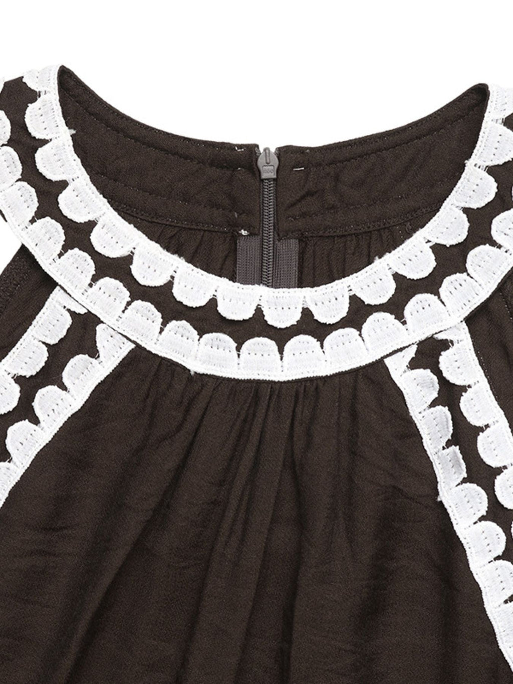 Crochet Trim Sleeveless Maxi Dress