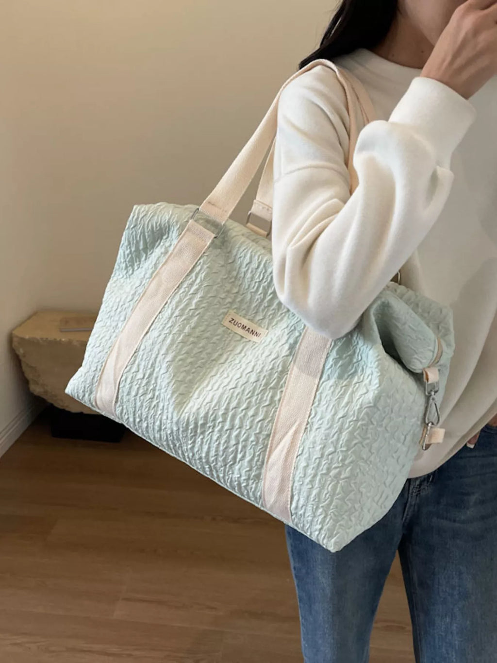 Texture Travel Bag with Adjustable Strap