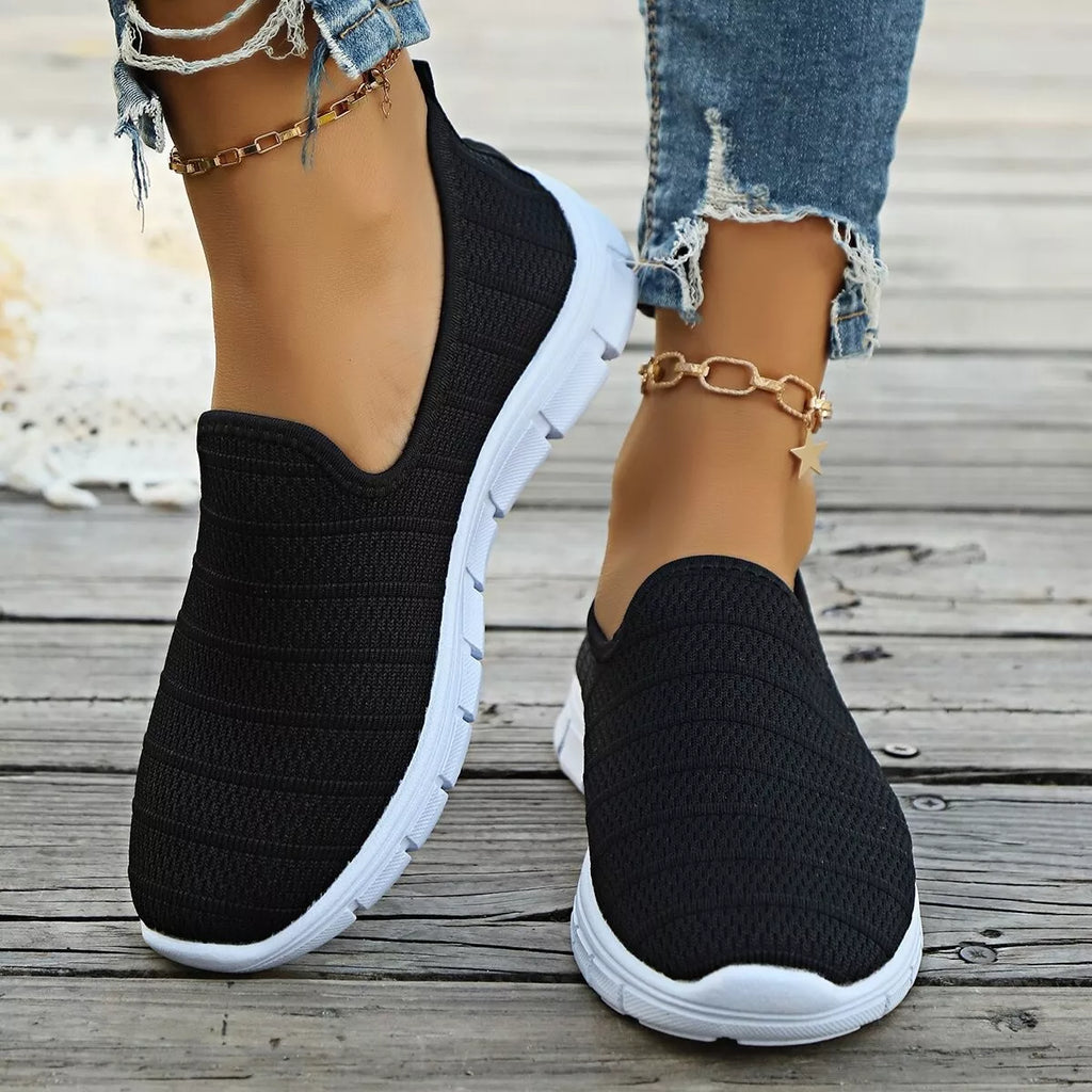 Round Toe Mesh Slip-Ons