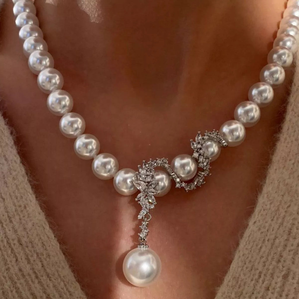 Zircon Pearl Necklace