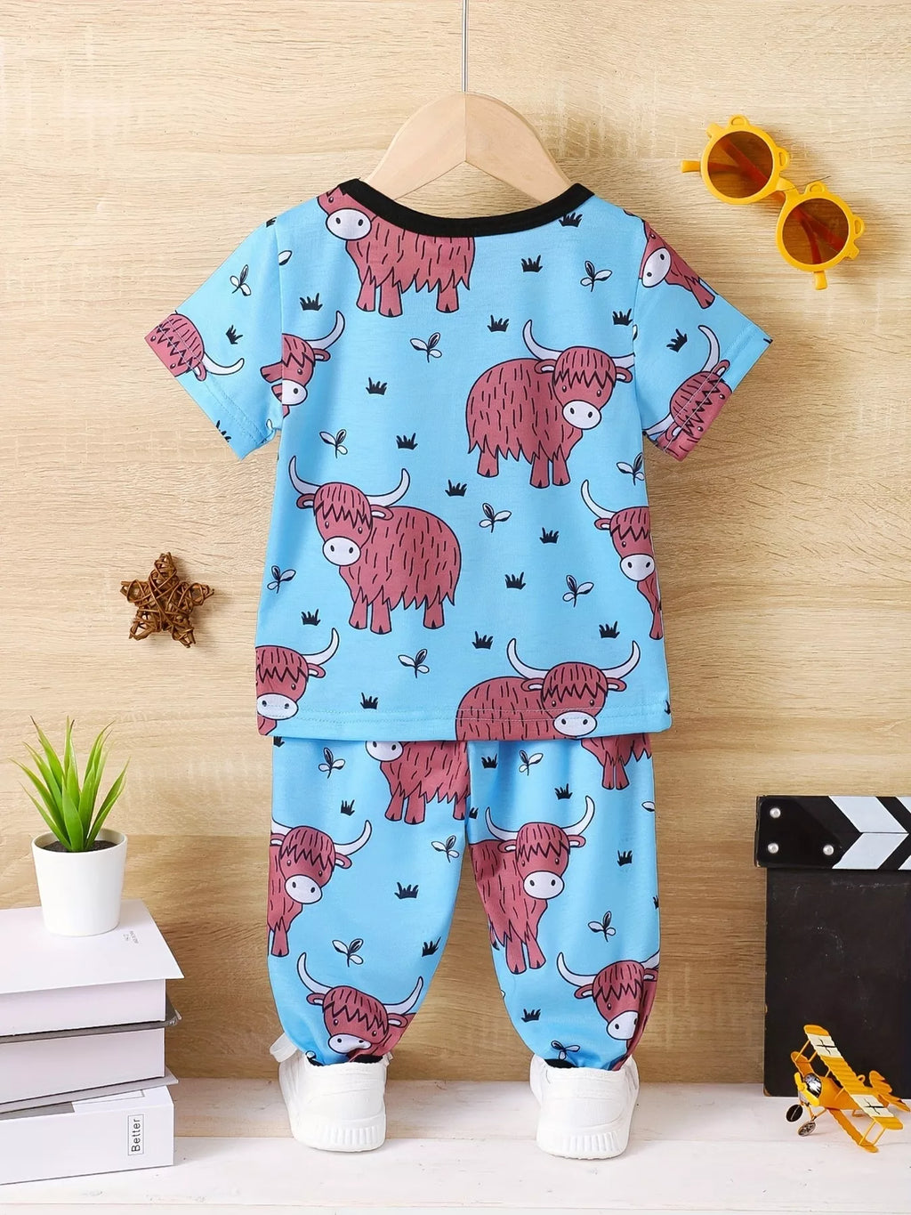 Children's Highland Cow Print Pajama Set