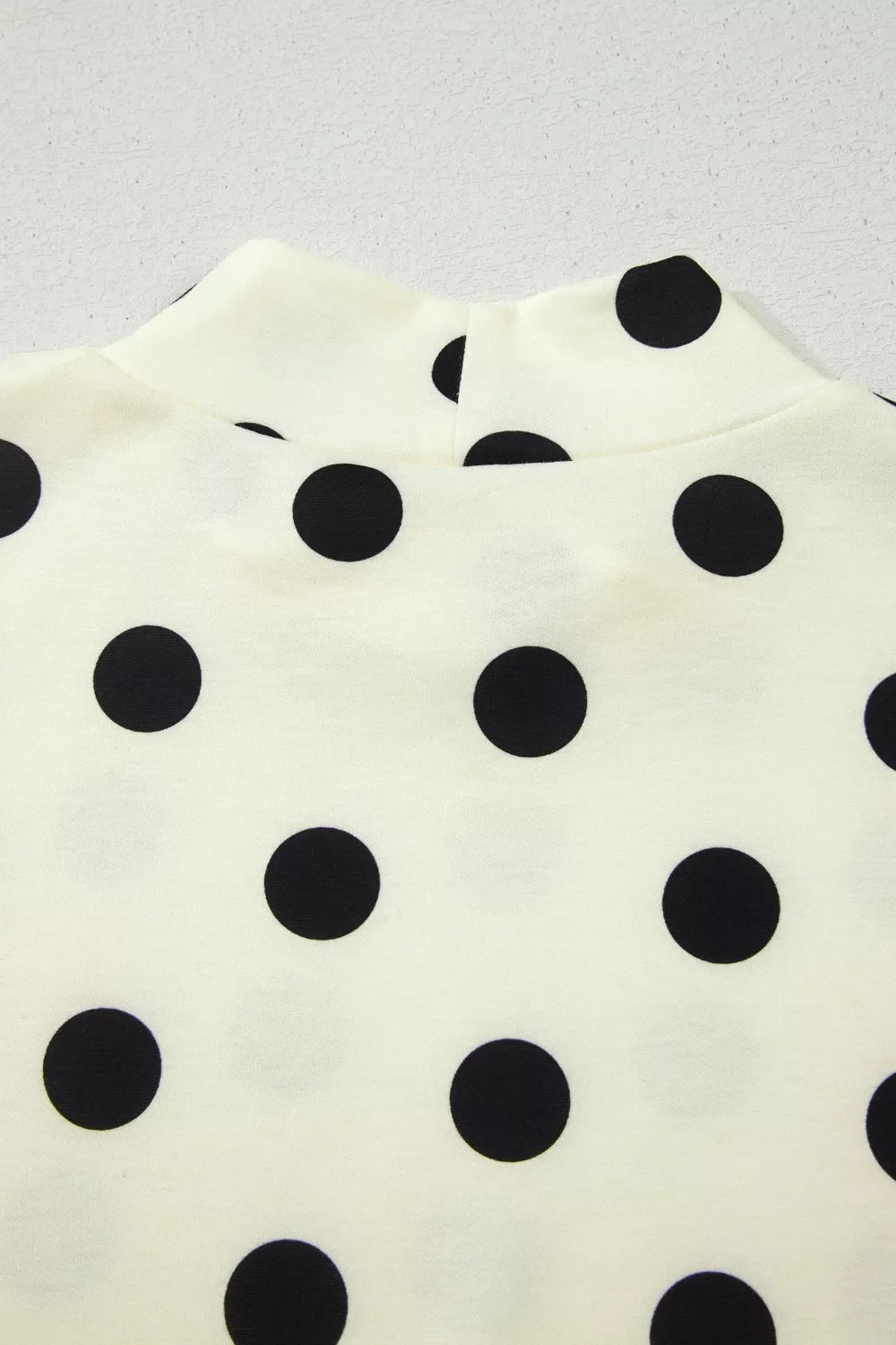 Polka Dot Print High Neck Dolman Top