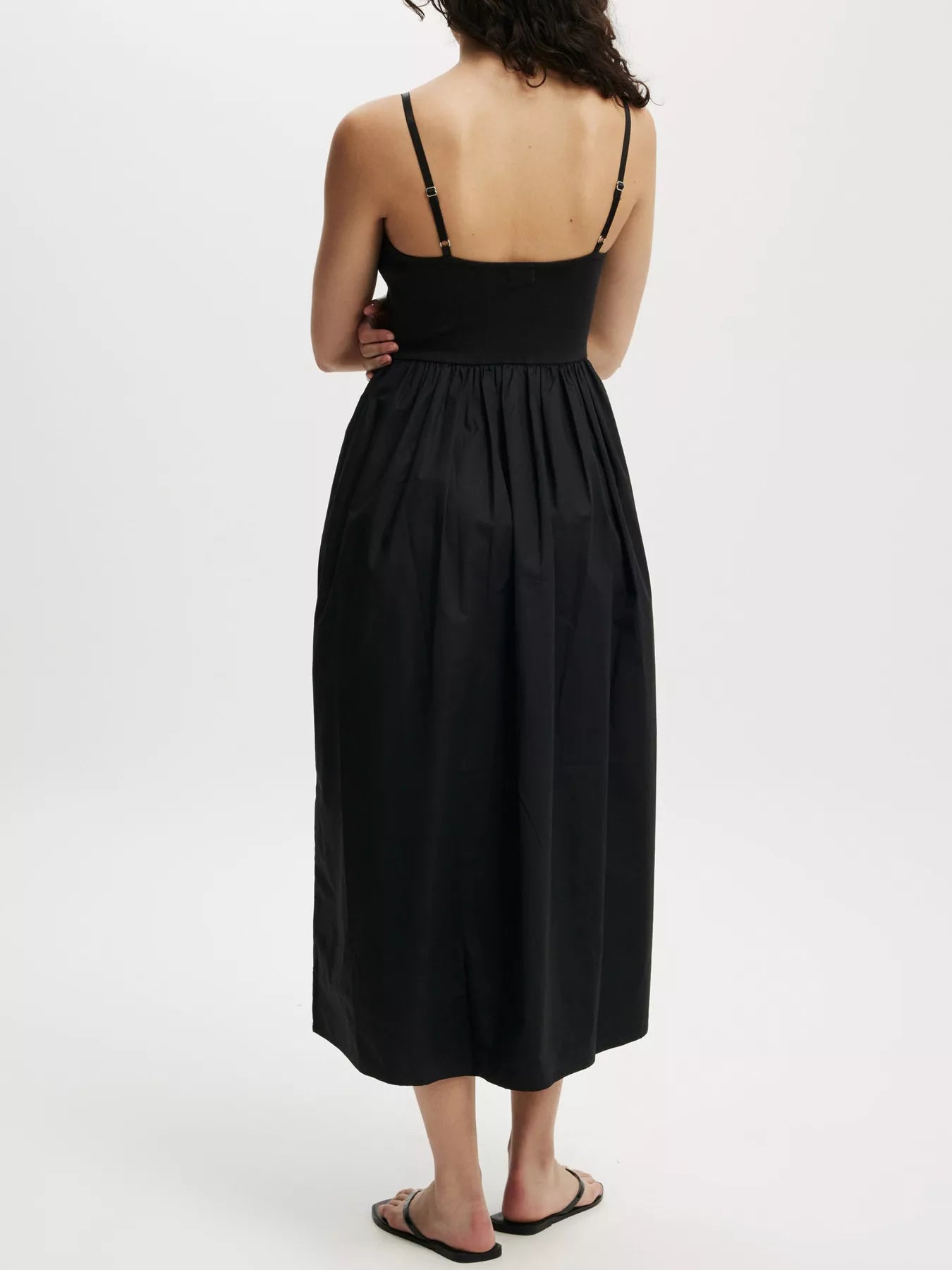 Spaghetti Strap Midi Dress with Pockets