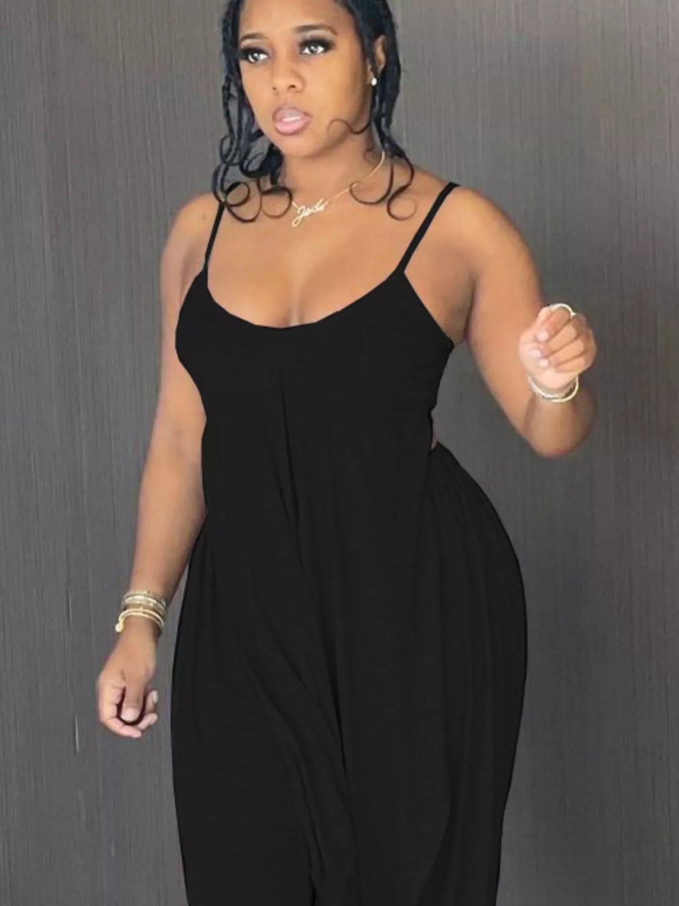 Full Size Asymmetrical Hem Cami and Pants Set Plus Size