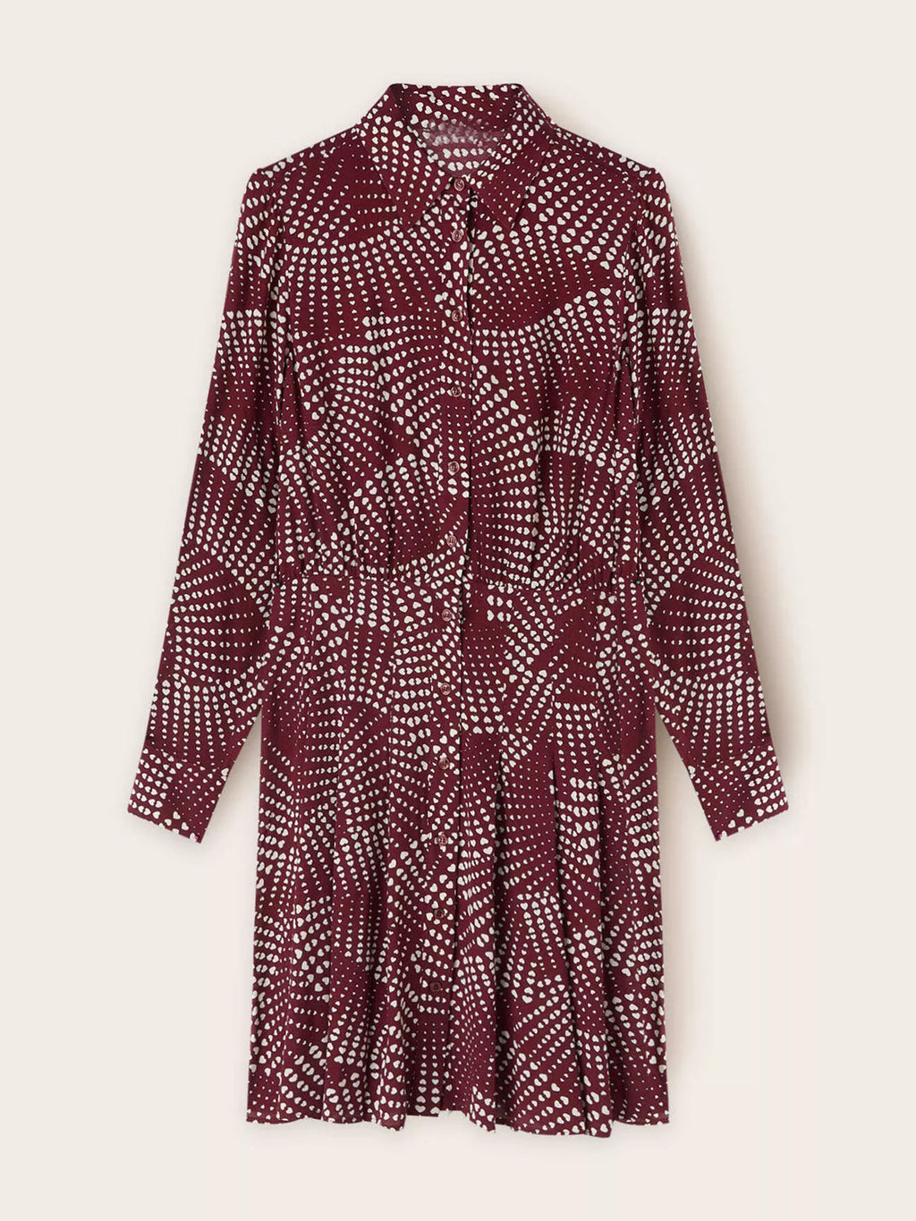 Printed Long Sleeve Mini Shirt Dress