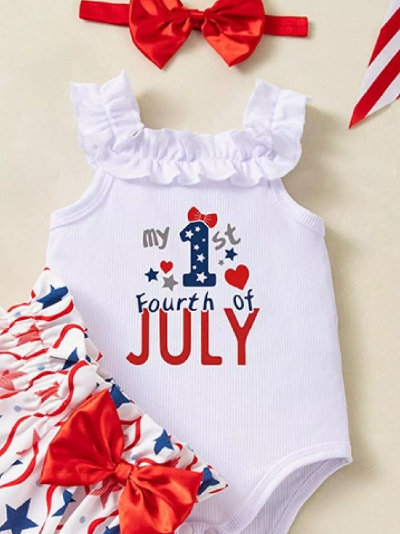 Children's Patriotic Star Print Outfit Set