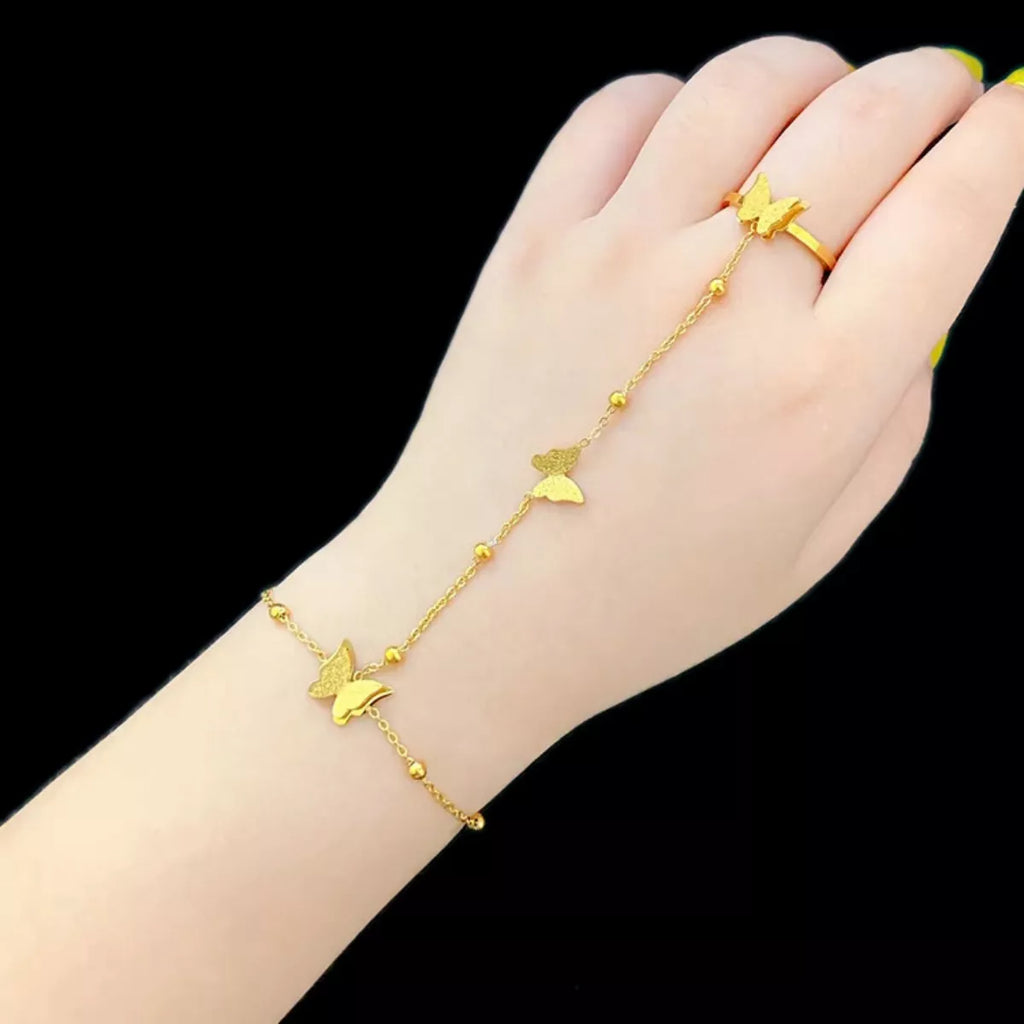 Butterfly Charm Finger Bracelet