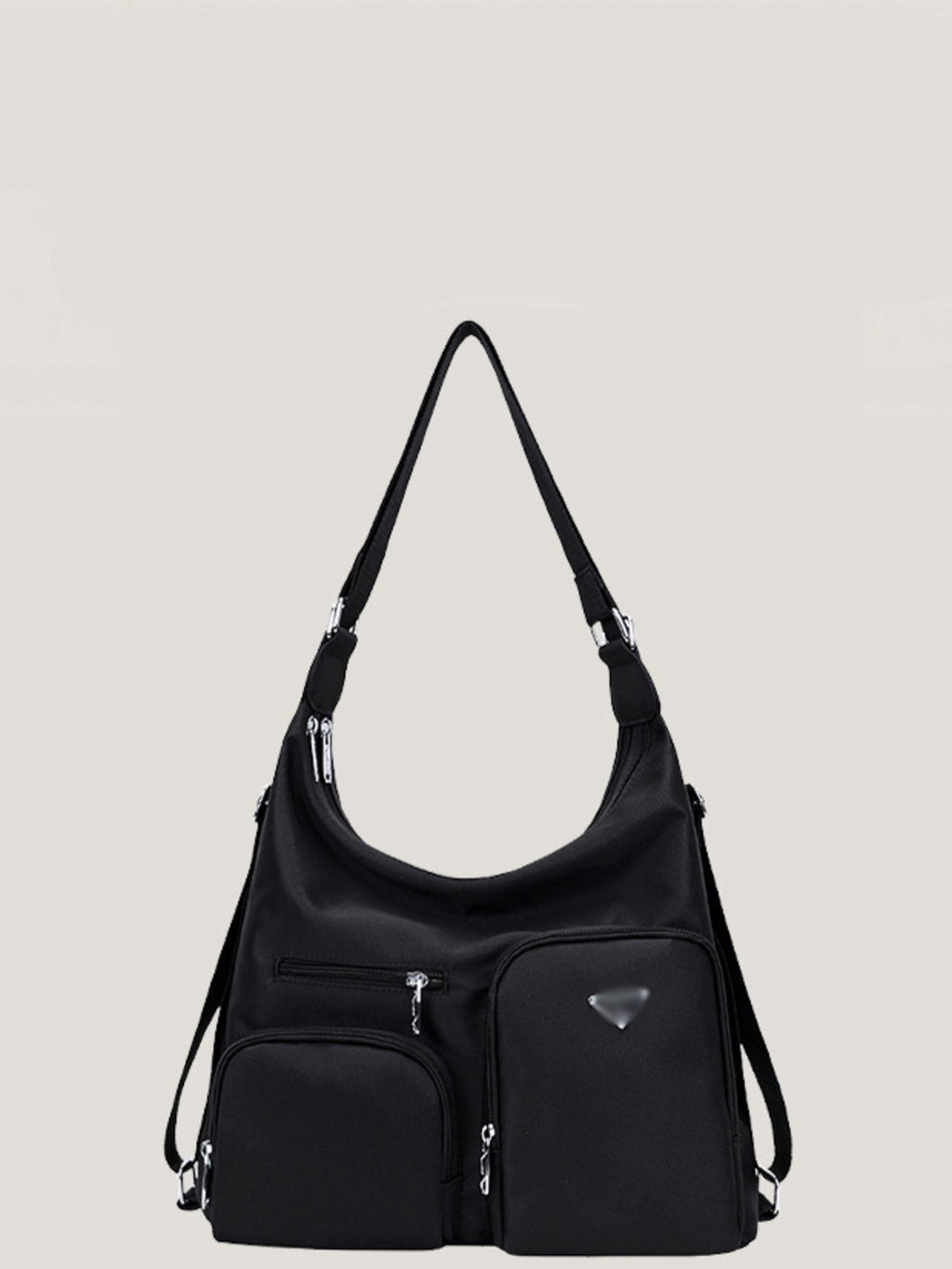 Multi-Pocket Lightweight Nylon Shoulder Bag