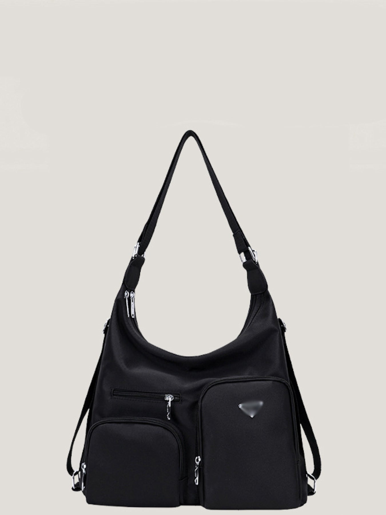 Multi-Pocket Lightweight Nylon Shoulder Bag