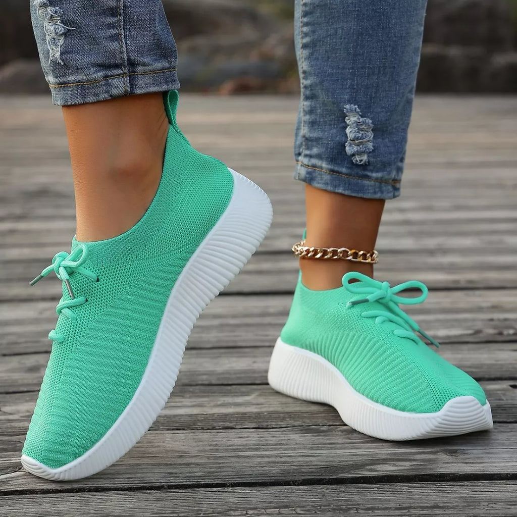 Round Toe Lace Up Sneakers