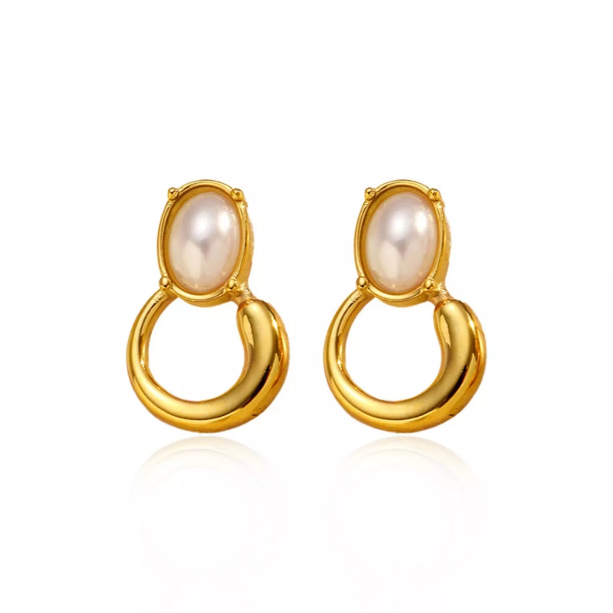 18K Gold-Plated Pearl Earrings