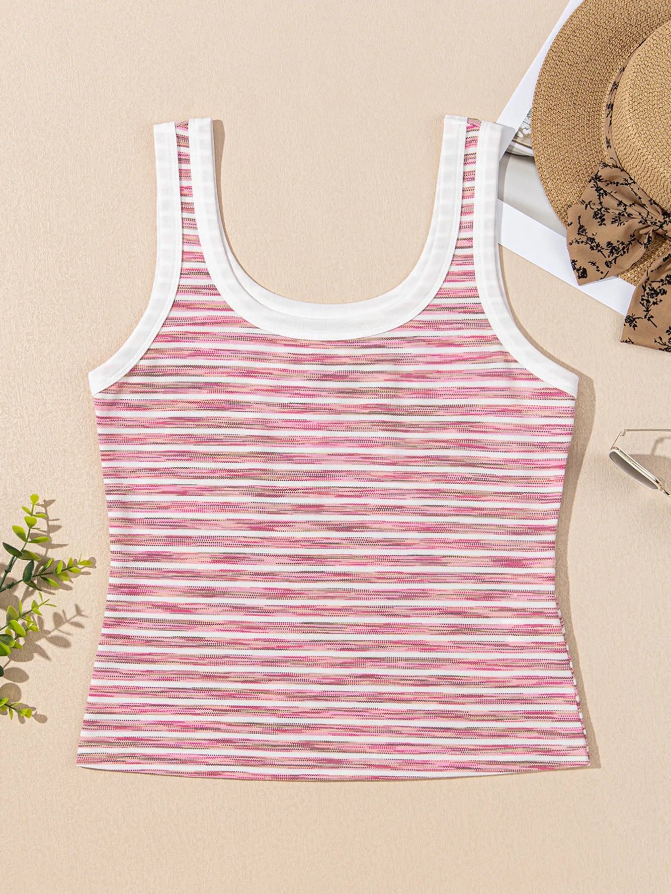 Striped Scoop Neck Tank Top