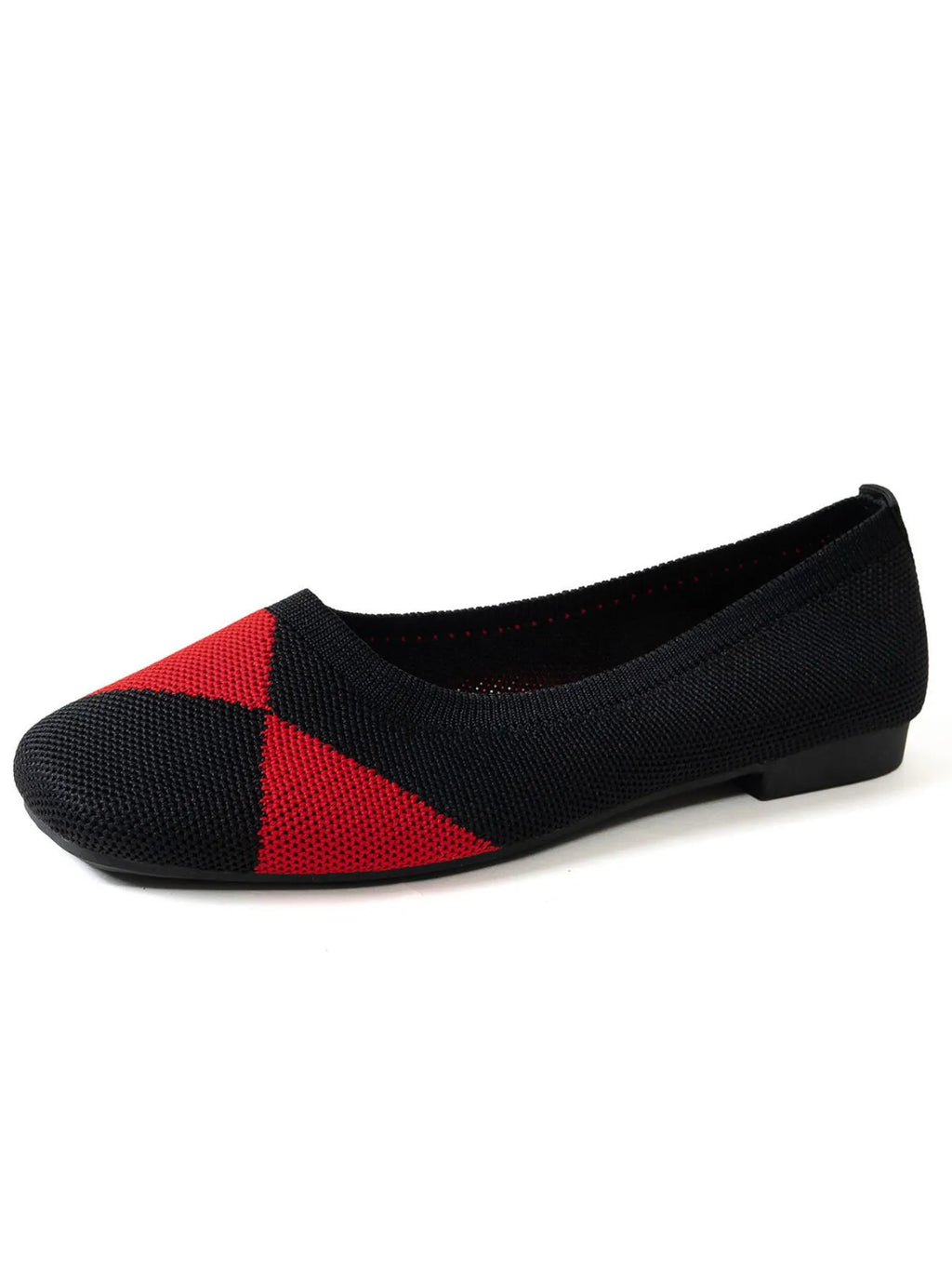 Color Block Knit Slip-On Loafers