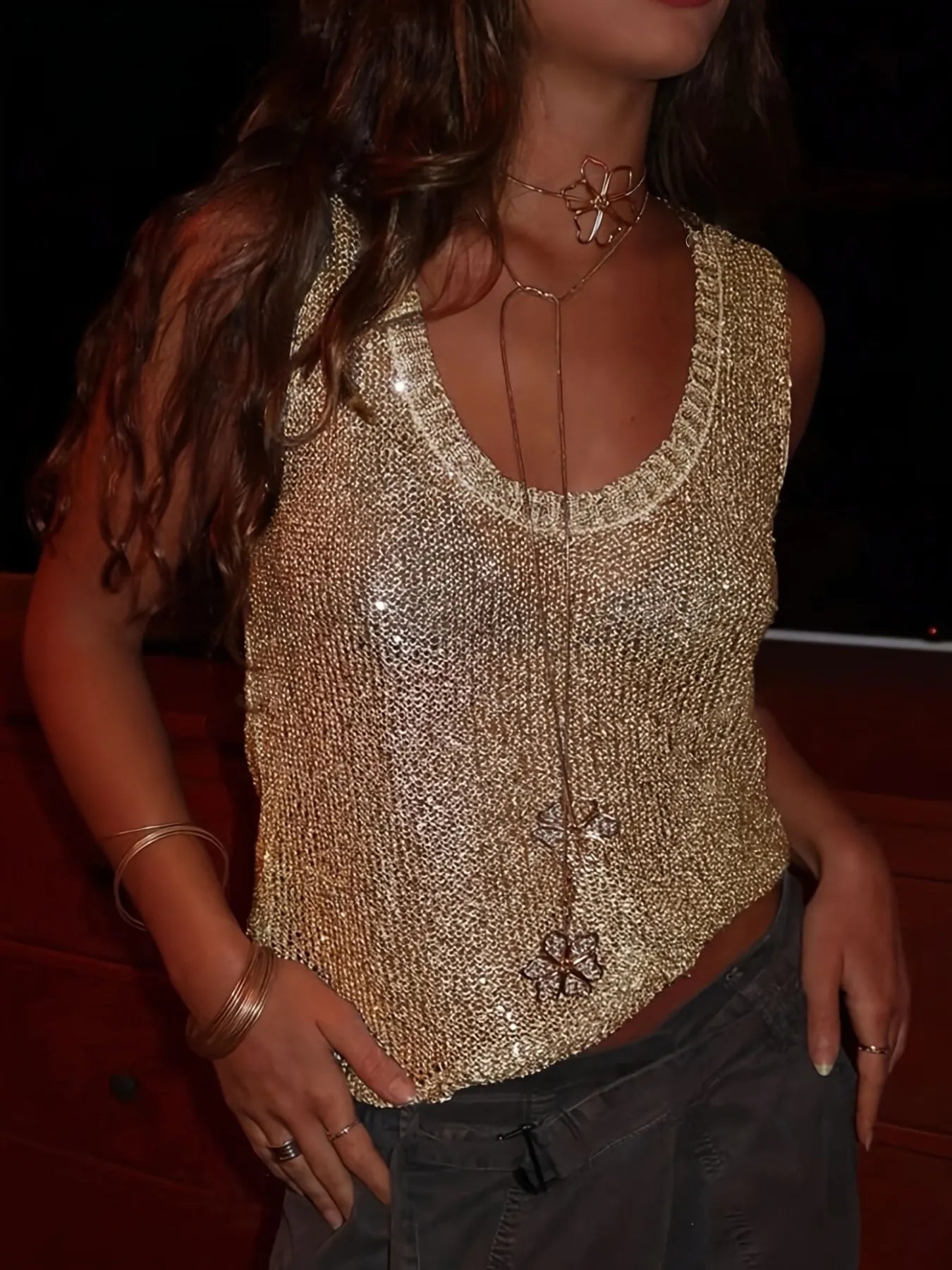 Scoop Neck Sweater Vest