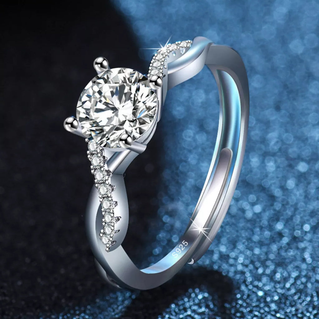 1 Carat Moissanite 925 Sterling Silver Ring