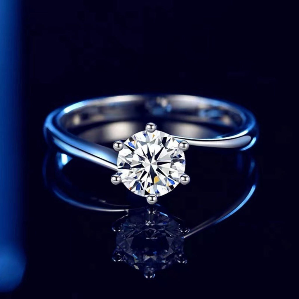 1 Carat Moissanite 925 Sterling Silver Ring