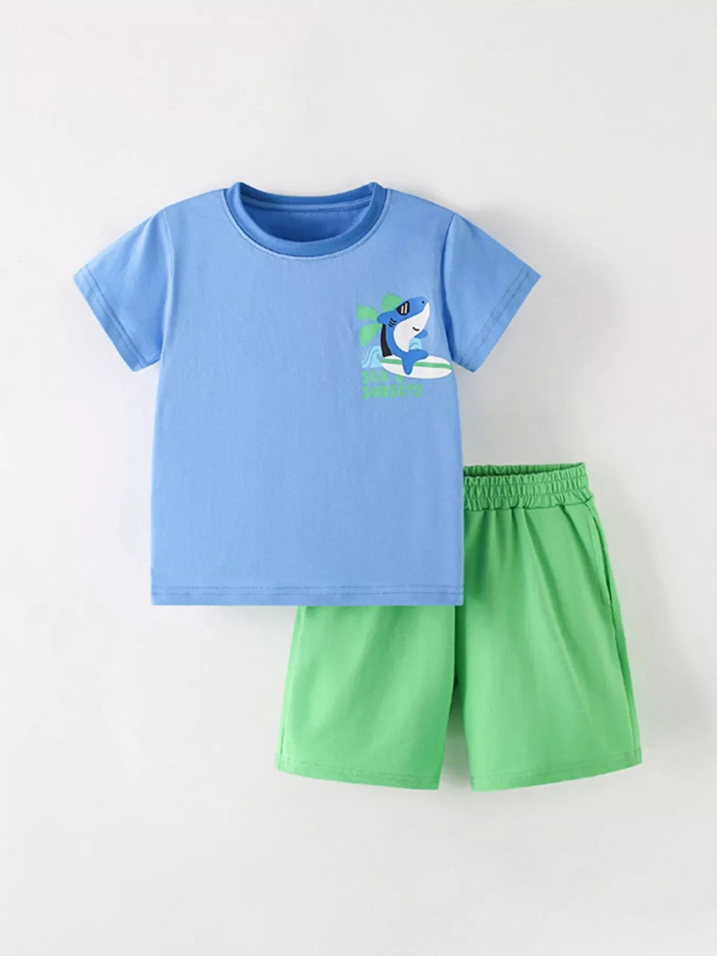 Children's Shark Graphic Tee and Shorts Set