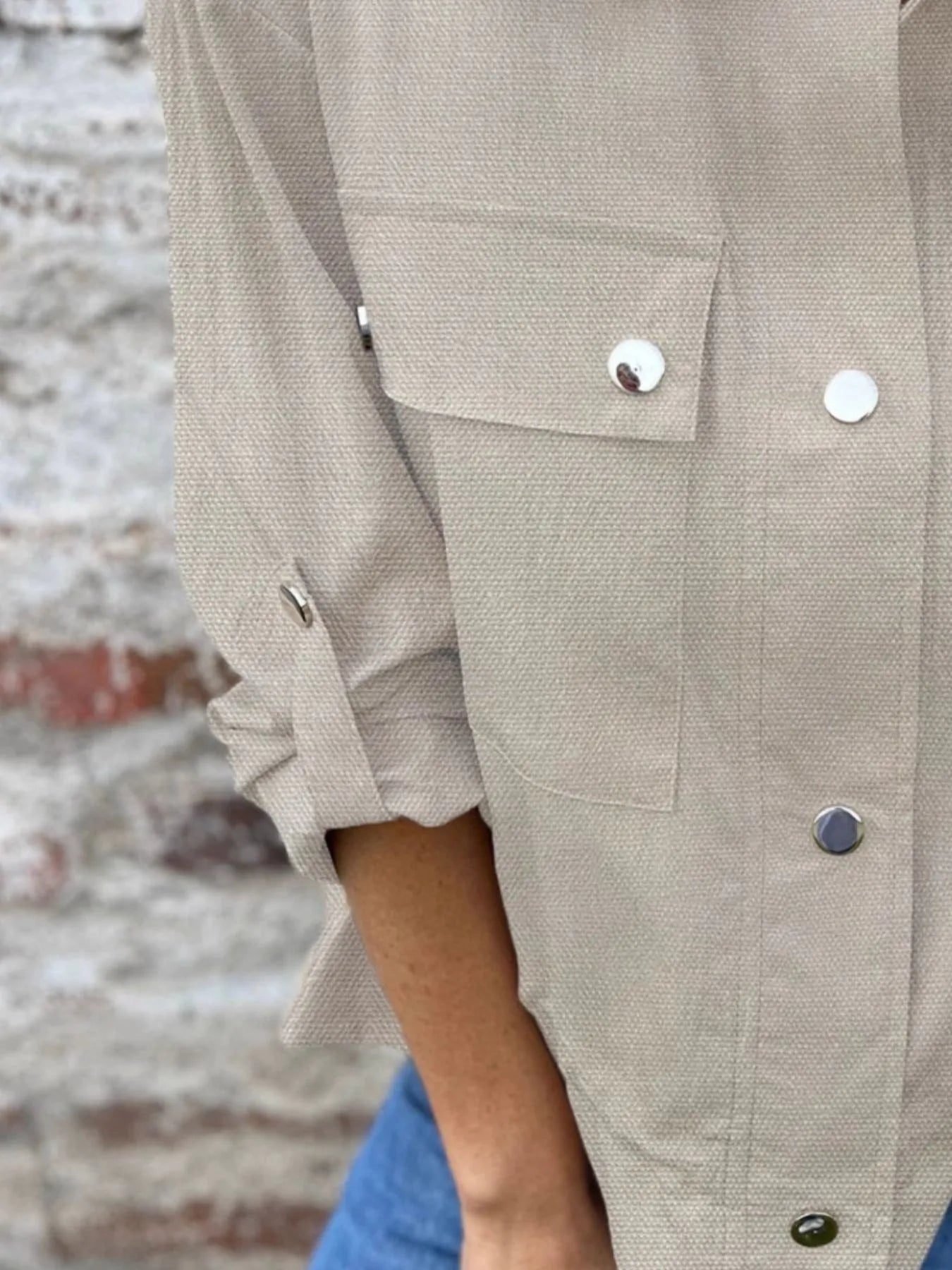 Snap-Down Utility Shacket with Chest Pockets